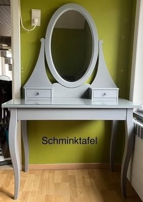 Toilettafel met spiegel Hemmes muisgrijs, Huis en Inrichting, Ophalen, Zo goed als nieuw