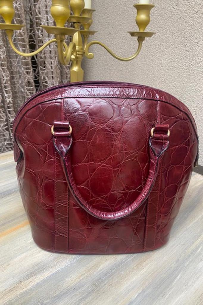 Vintage Furla handtas met croco structuur, Handtassen en Accessoires, Tassen | Damestassen, Ophalen of Verzenden, Zo goed als nieuw