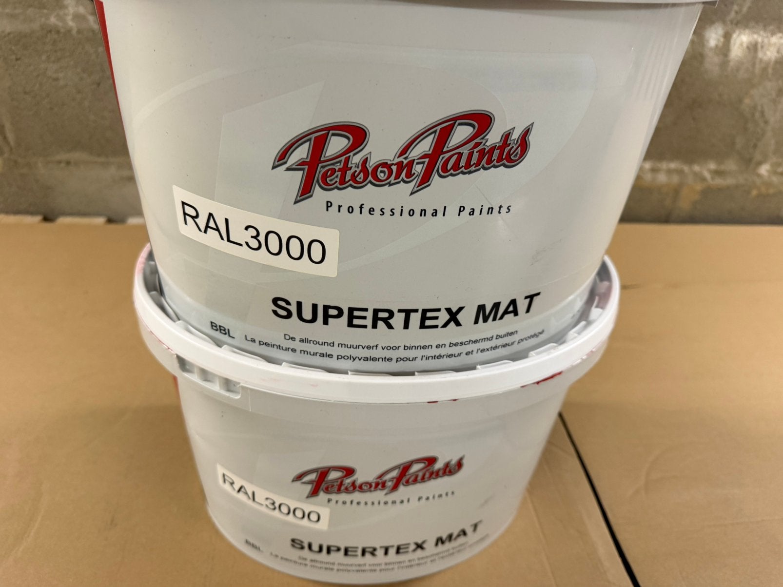 Petson paints rode muurverf voor binnen/beschut buiten 10l, Ophalen, Nieuw, Acrylverf