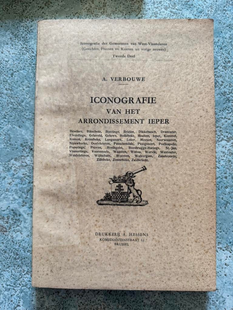 Iconografie van het arondissement ieper Verbouwe, Antiek en Kunst, Ophalen of Verzenden