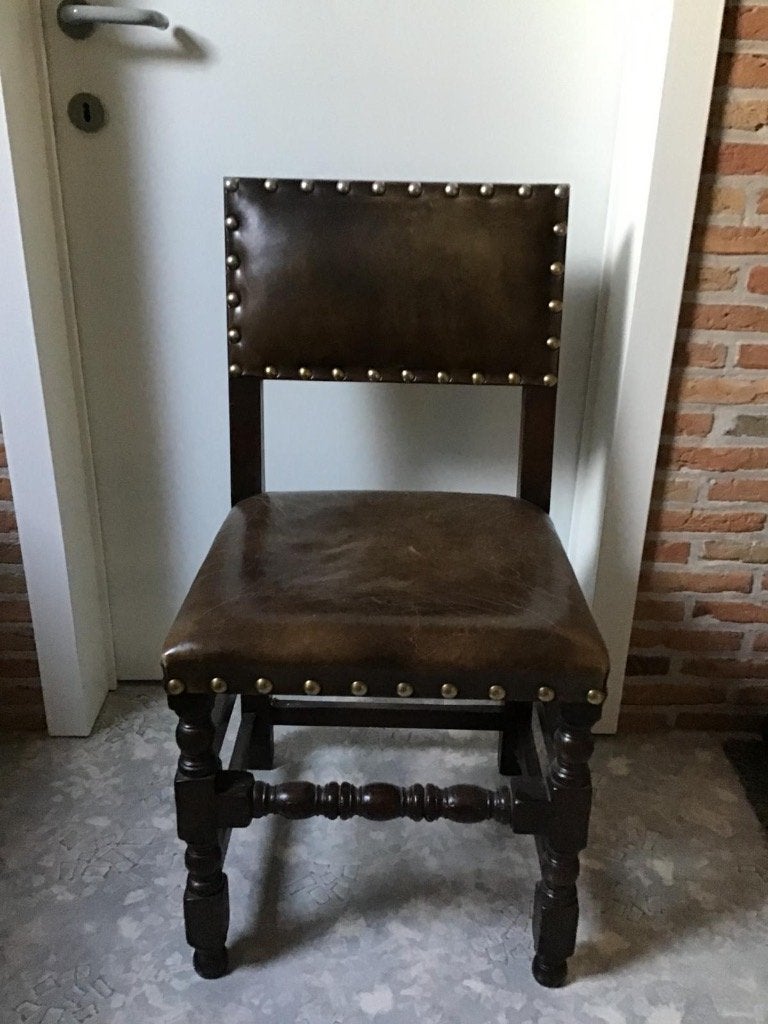 6 sièges en cuir, Maison & Meubles, Comme neuf, Brun, Enlèvement, Cinq, Six Chaises ou plus