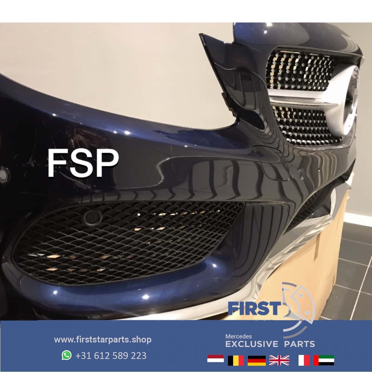 W205 C205 S205 C43  AMG VOORBUMPER Mercedes C Klasse 2018 AM, Gebruikt, -, Voor, Ophalen of Verzenden