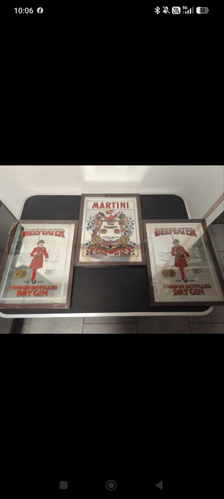 lot 3 anciens miroirs de bistrot scellé, Enlèvement