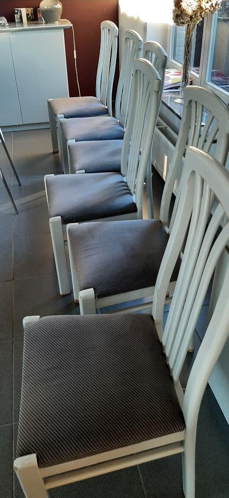 6 eetkamerstoelen, Ophalen, Gebruikt, Grijs, Vijf, Zes of meer stoelen
