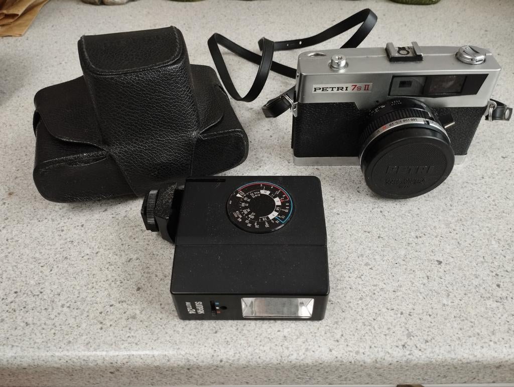 Fototoestel Petri 7SII met flits, Ophalen of Verzenden, Gebruikt, Compact