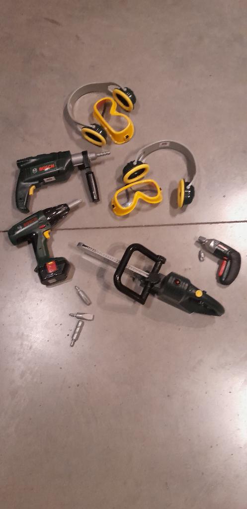 Speelgoed machines Bosch - Klein Toys  .. in werkkoffer, Ophalen, Gebruikt, Bouwen, Met licht