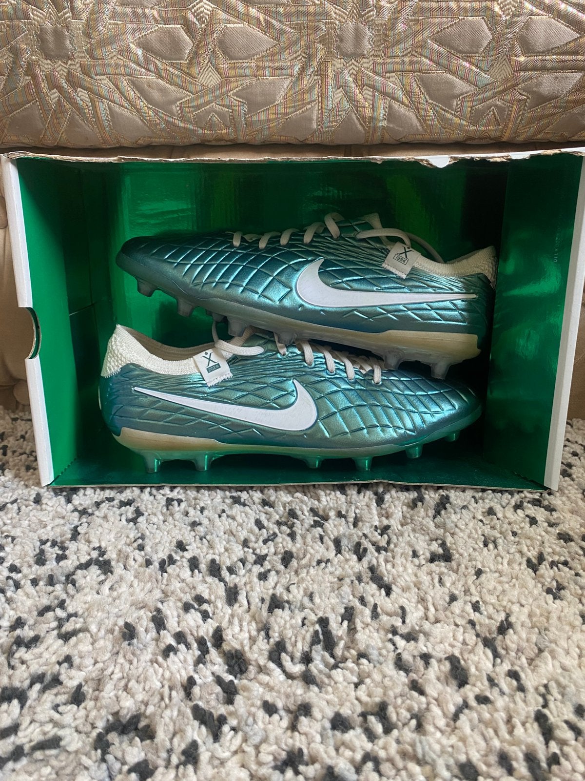 Nike Tiempo Legend 10 Elite FG Stadium Green Dark Obsidian, Sport en Fitness, Voetbal, Ophalen, Zo goed als nieuw