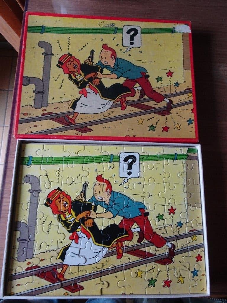 Puzzle 63 pièces Tintin, Collections, Enlèvement ou Envoi, Tintin, Utilisé, Livre ou Jeu