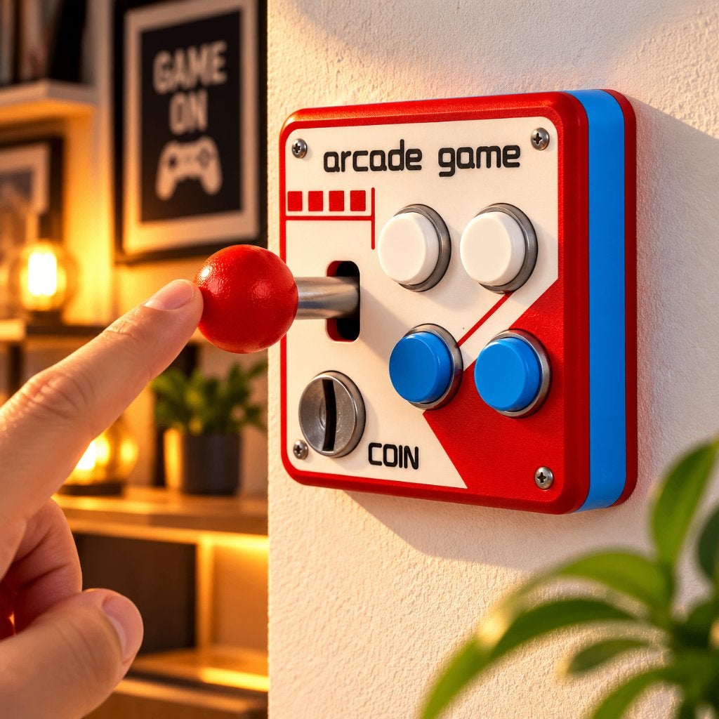 Lot de 2 Panneaux décoratif interrupteur ARCADE GAME vintage, Collections, Enlèvement ou Envoi