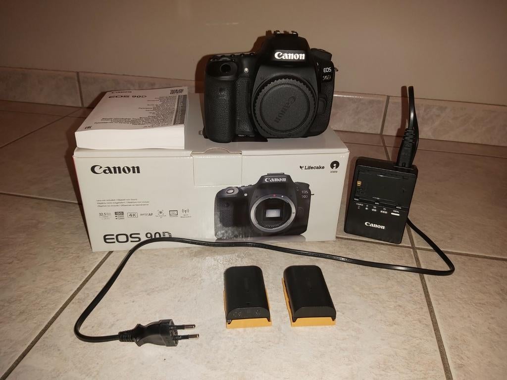 Canon 90D met alle toebehoren (nieuwstaat), Canon, Comme neuf, Enlèvement, Reflex miroir