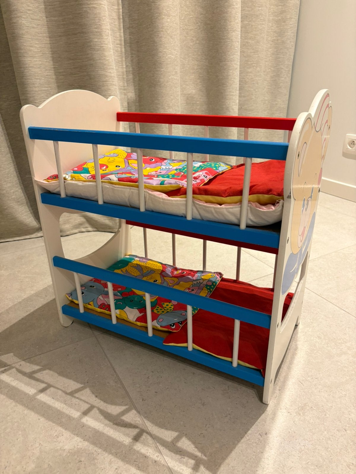 Houten poppenbed stapelbed, Kinderen en Baby's, Ophalen, Zo goed als nieuw