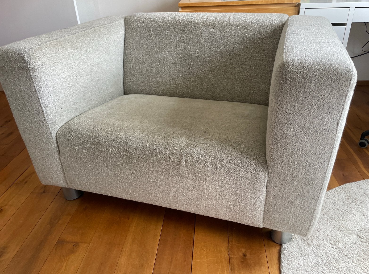 Beige loveseat/ zetel, Ophalen, Overige maten, 75 tot 100 cm, Zo goed als nieuw
