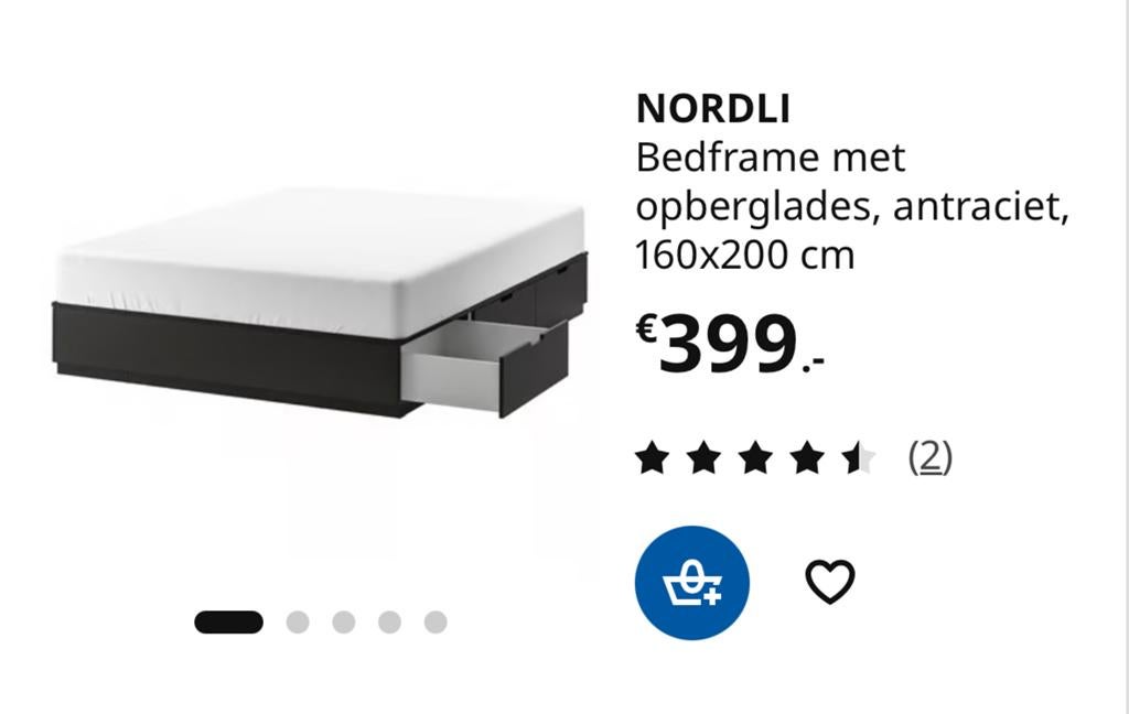 Nordli bed incl matras, Huis en Inrichting, Ophalen, Gebruikt