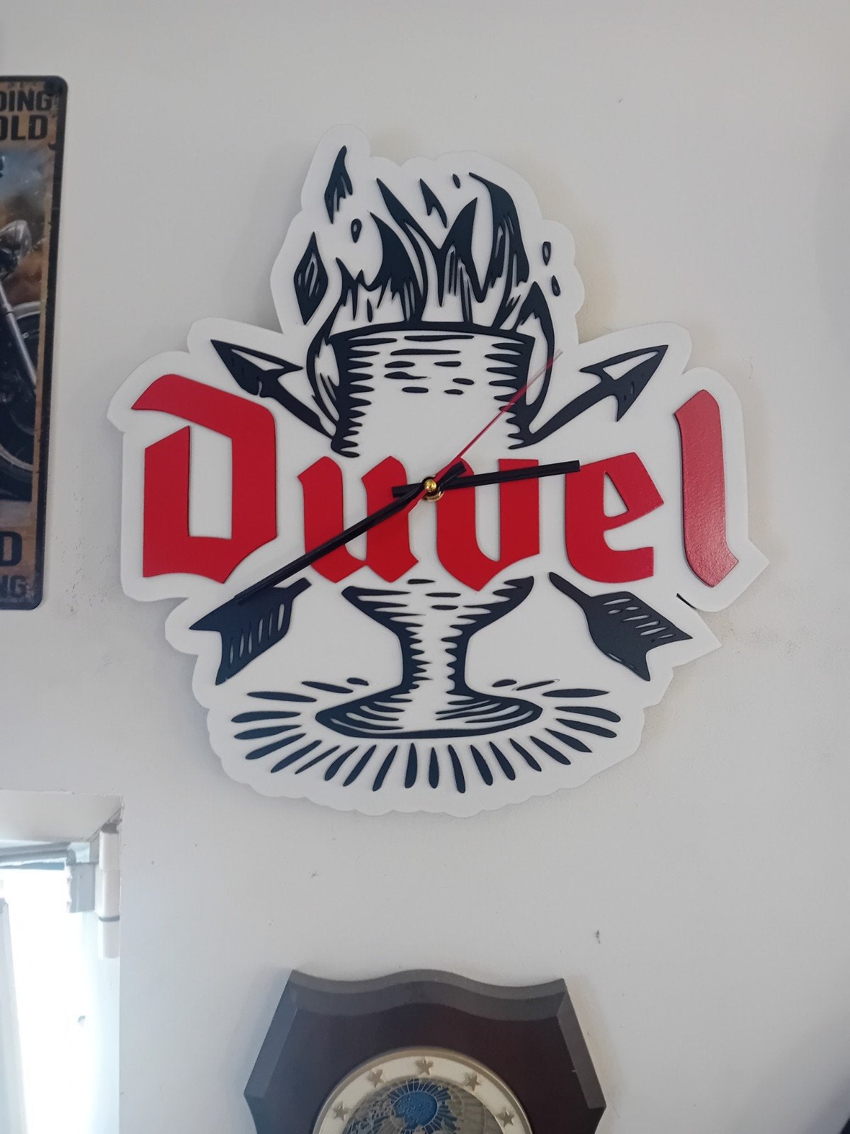 Duvel wandklok, Ophalen of Verzenden, Duvel