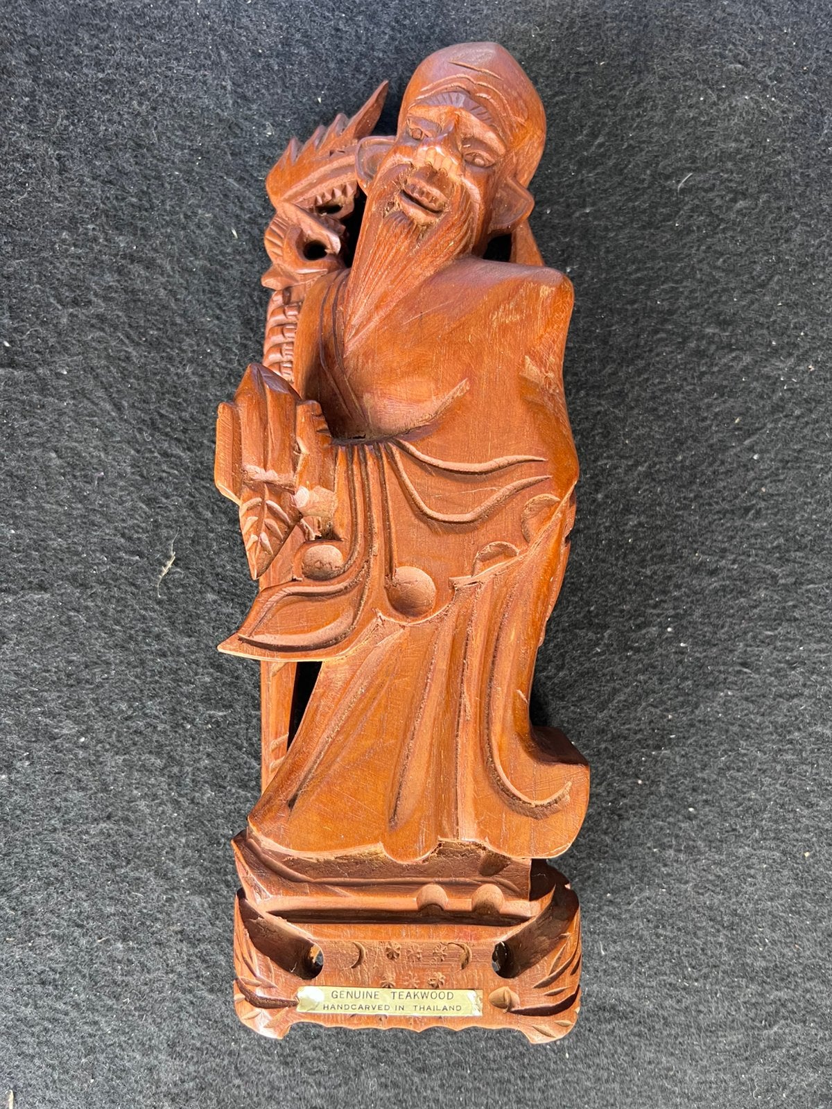 Genuine teakwood handcarved in Thailand, Antiquités & Art, Enlèvement ou Envoi