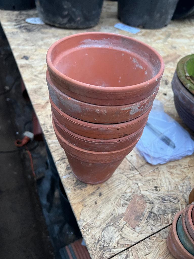 terracotta bloempotten 14 x 14,5 cm, Rond, Ophalen of Verzenden, Zo goed als nieuw, Balkon