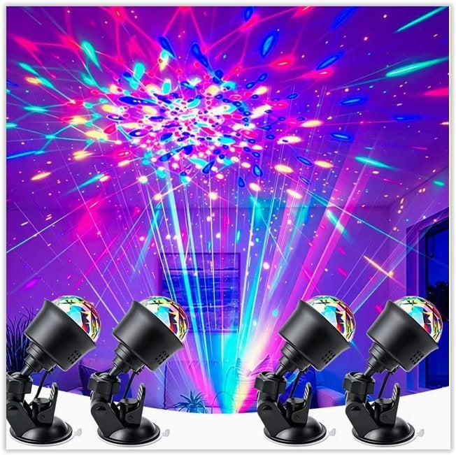 Lot de 4 lampes boule à facettes pour fête, lumière, Musique & Instruments, Enlèvement ou Envoi, Neuf, Lumières, Couleur