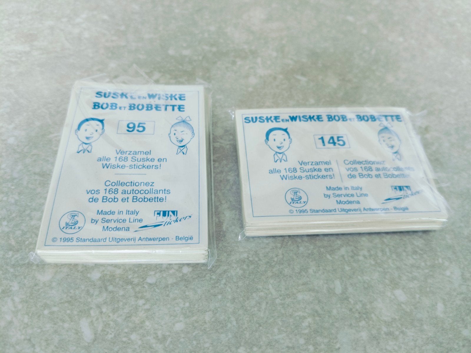 112 verschillende stickers Suske en Wiske 1995, Hobby en Vrije tijd, Ophalen of Verzenden