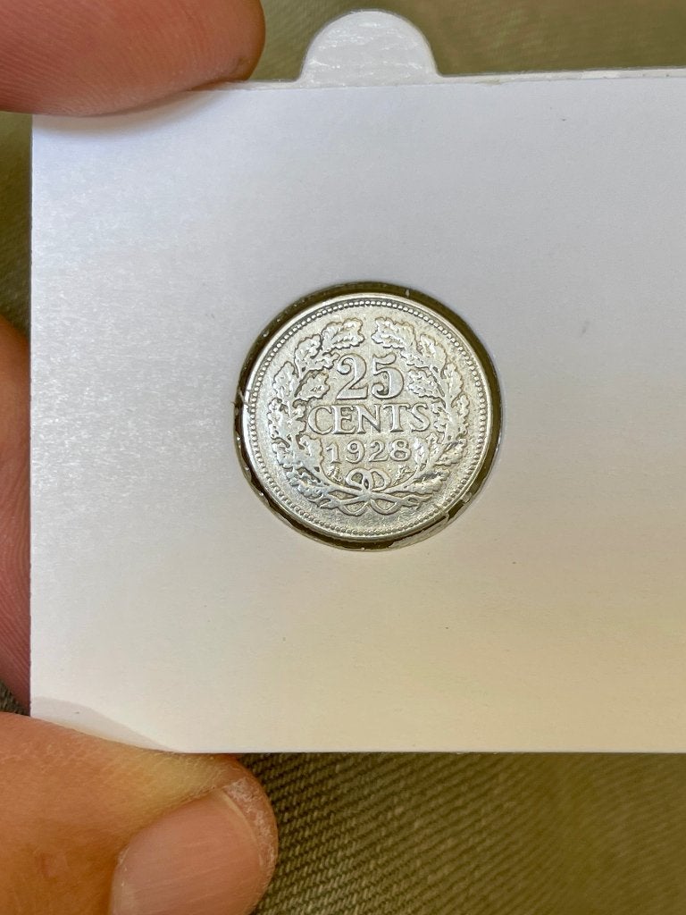 Pays-Bas 25 cents 1928, Timbres & Monnaies, Monnaies | Europe | Monnaies non-euro, Enlèvement, Monnaie en vrac, Argent