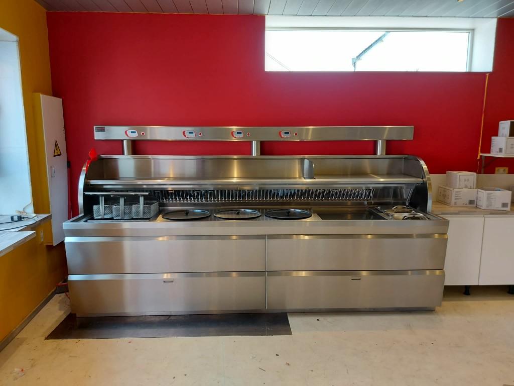 Ligne de cuisson complete 320cm pour friterie, friteuse., Enlèvement, Utilisé, Cuisinière, Friteuse et Grils