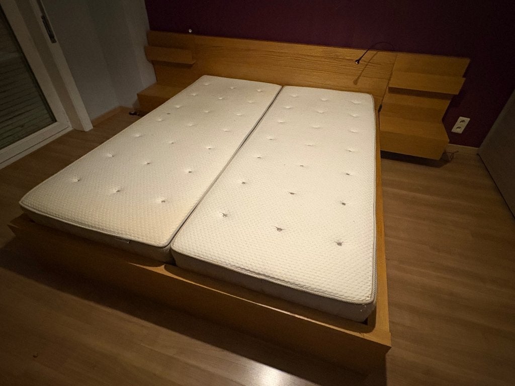 Malm bed 160cm, Ophalen, Bruin, Tweepersoons, 200 cm