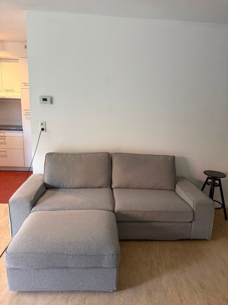 Ikea-woonkamer in grijze stof, Huis en Inrichting, Ophalen, 190 cm, Katoen, 83 cm