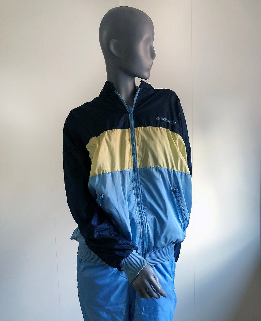 Survêtement 2 pièces vintage Adidas « Colorblock » 1980, Enlèvement ou Envoi, Général, Adidas, Porté