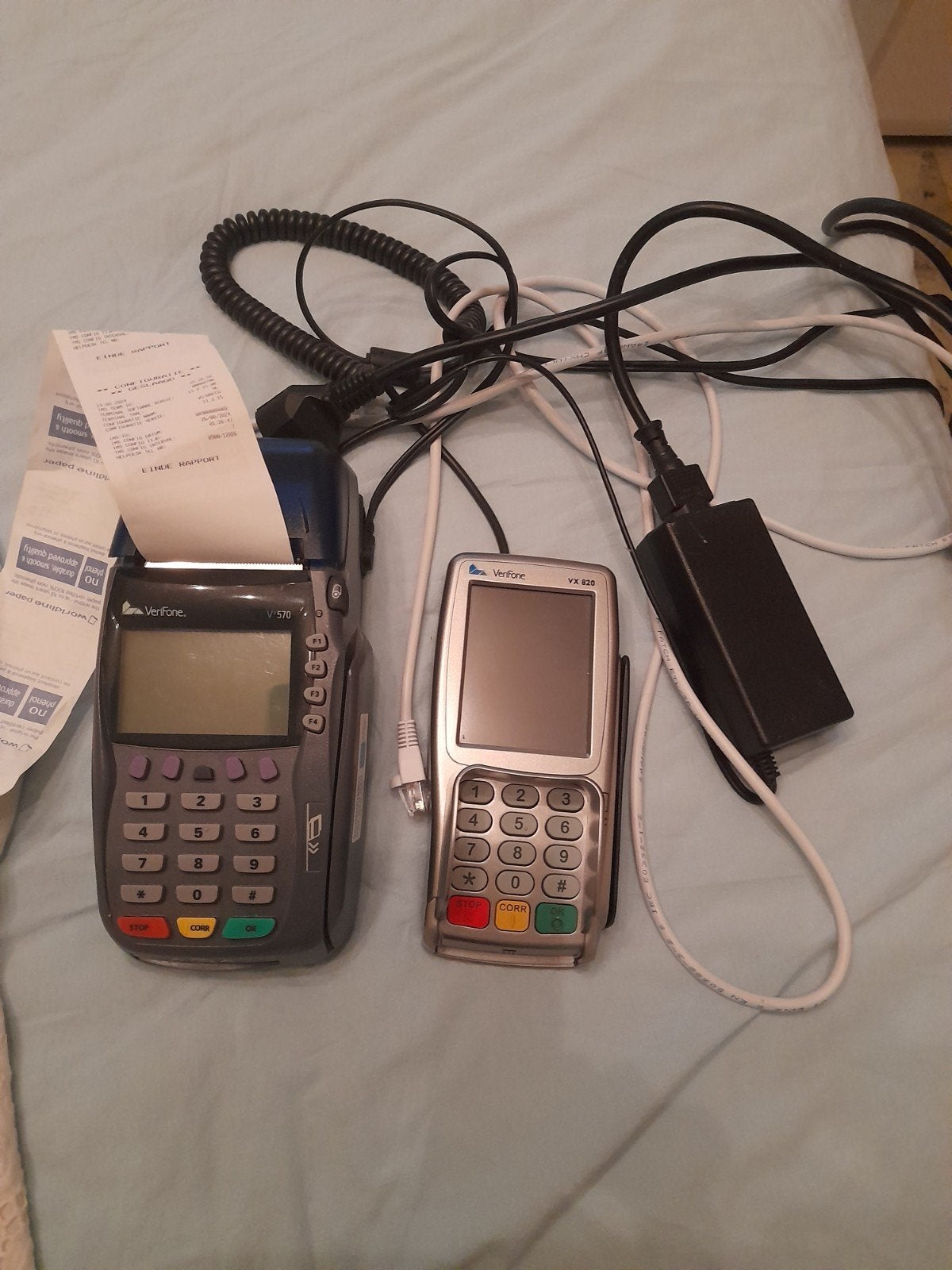 Betaalterminal 2 toestellen voor visa, bankcontact, Ophalen