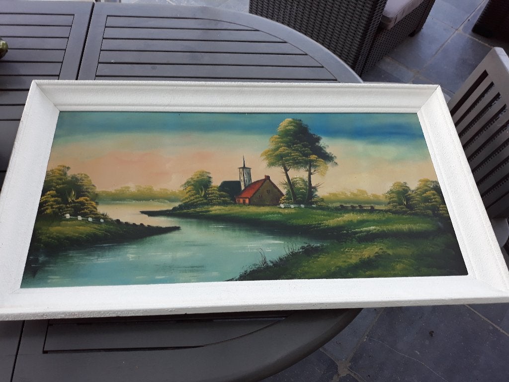 mooi schilderij met kader 102x57, Ophalen of Verzenden