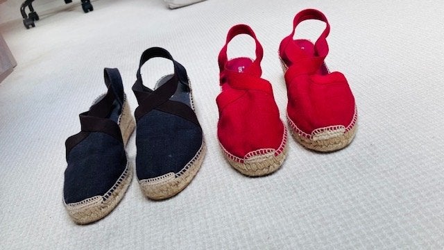 Sandales en toile, Vêtements | Femmes, Chaussures, Rouge, Espadrilles, Enlèvement ou Envoi, Porté