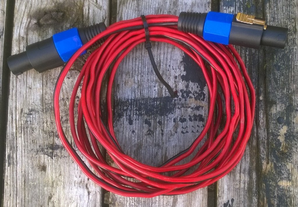 Luidsprekersnoer 5 meter - 2x2,5mm rood/zwart, Ophalen of Verzenden, Zo goed als nieuw, Speaker of Versterker