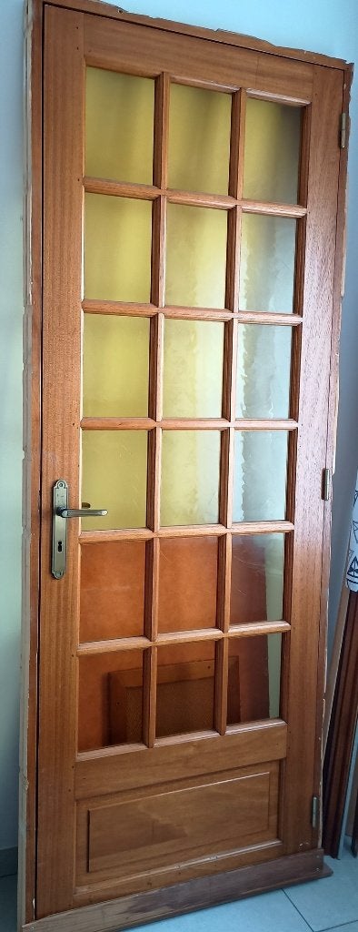 Porte en bois vitrée, Bricolage & Construction, Enlèvement, Utilisé, Vitre comprise, Autres types