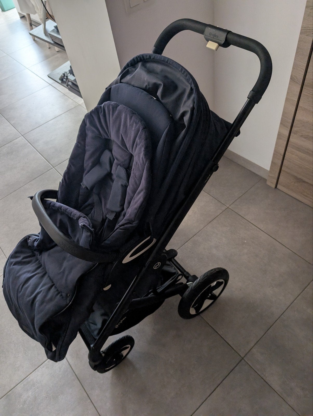 Poussette Trio Complet Cybex Talos S Lux Cosy Cloud Nacelle, Enlèvement, Utilisé, Autres marques, Protection de pluie