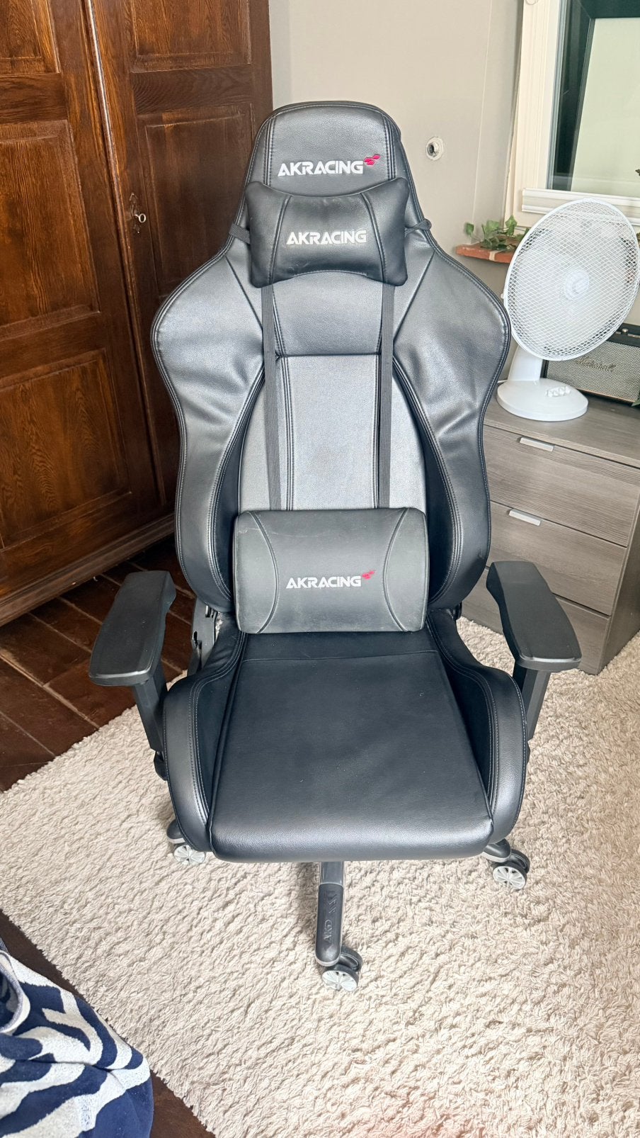 AKRacing gaming stoel, Huis en Inrichting, Bureaustoelen, Ophalen, Gaming bureaustoel, Gebruikt, Zwart