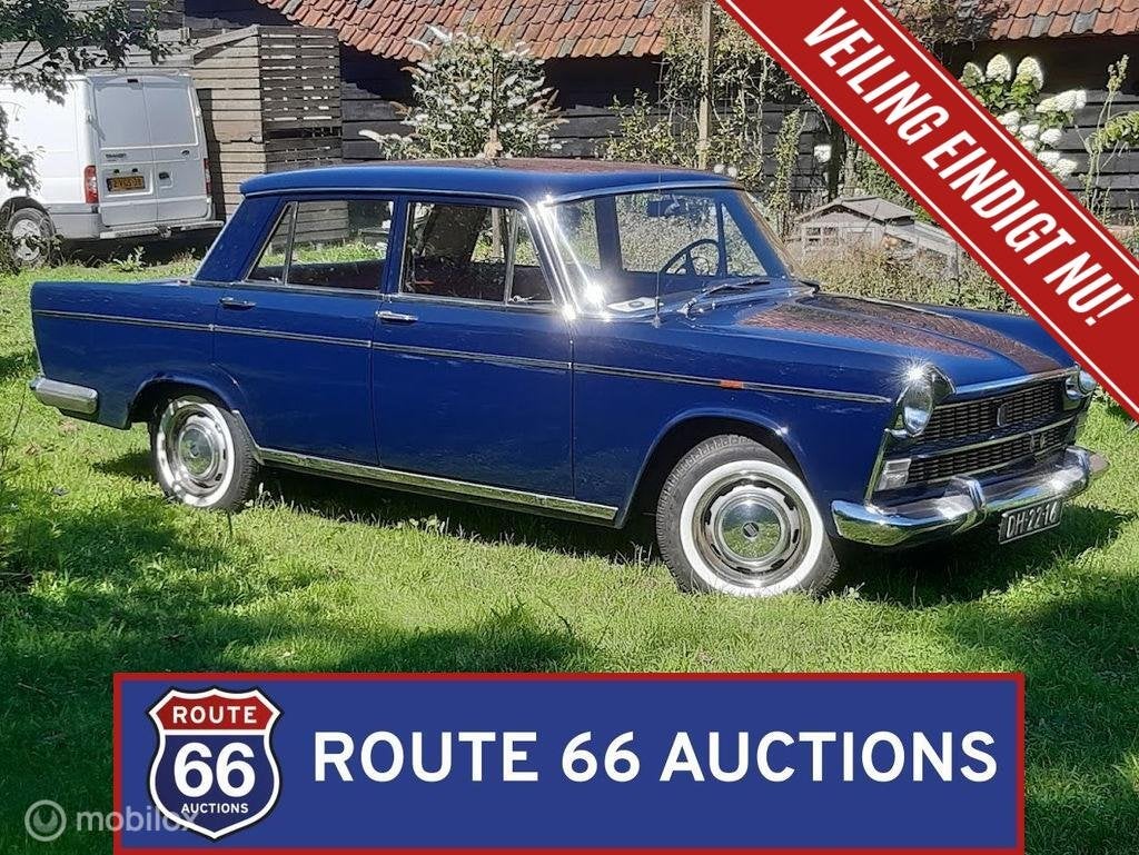 Fiat 1500L | 1962 | Route 66 Auctions, Auto's, Oldtimers, Zwart, Bedrijf, Handgeschakeld, Overige carrosserie