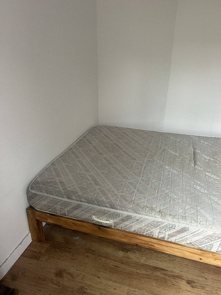 GRATIS - Tweepersoonsbed, Gebruikt, Bruin, Twijfelaar, 200 cm