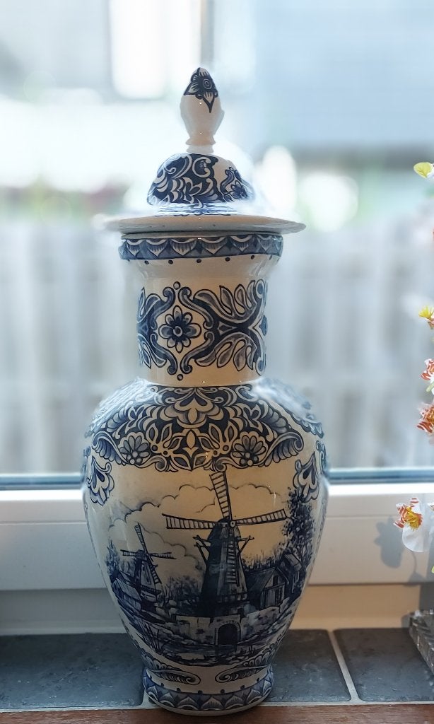 Delfste vaas, Ophalen of Verzenden, Nieuw, Geschikt voor droogbloemen