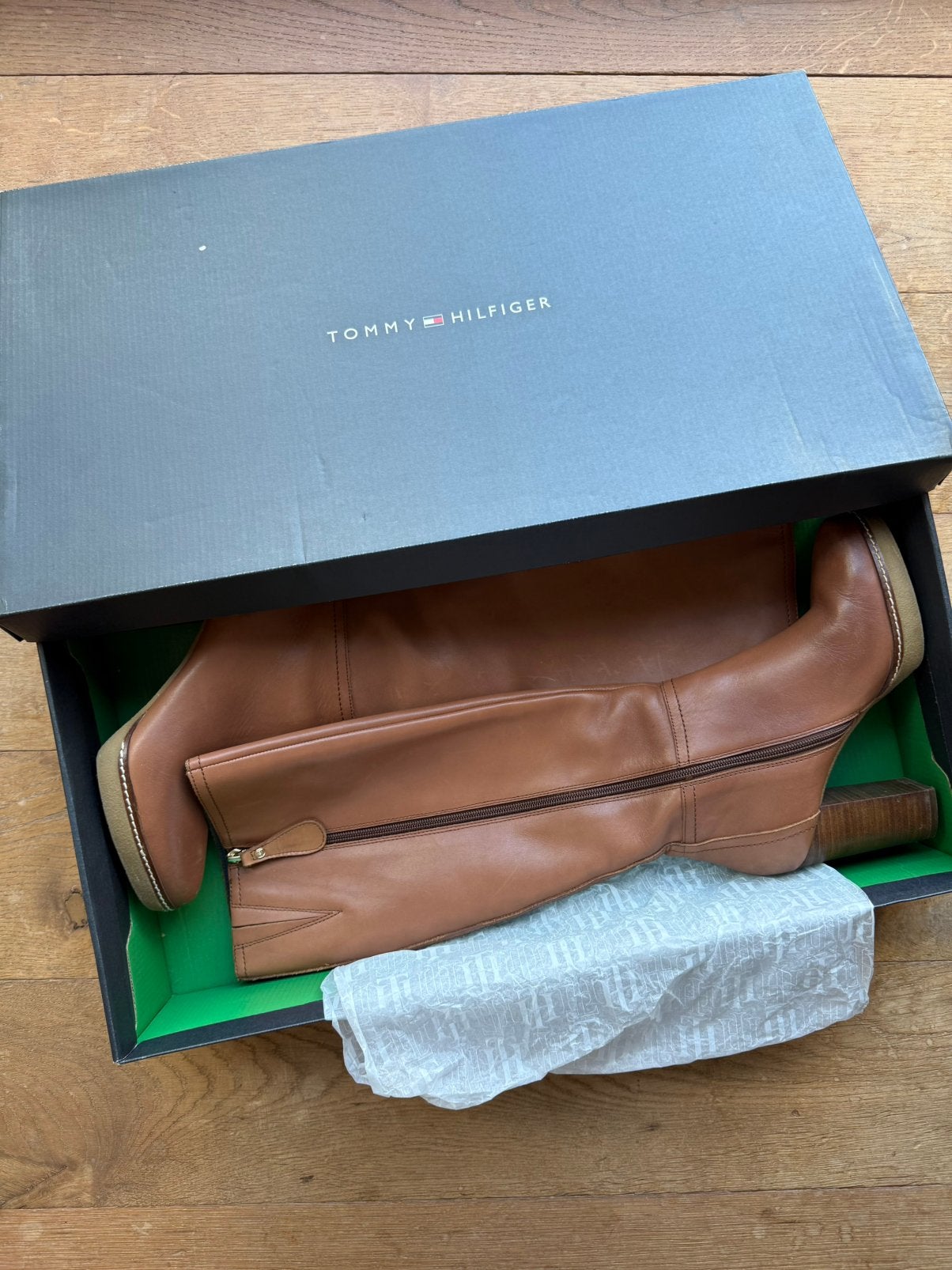 Bottes Tommy Hilfiger pour femmes - taille 38 - cognac, Enlèvement ou Envoi, Comme neuf, Brun, Bottes hautes