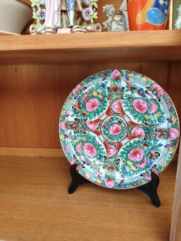 Rose médaillon, Edwardian, porcelaine chinoise, Antiquités & Art, Enlèvement