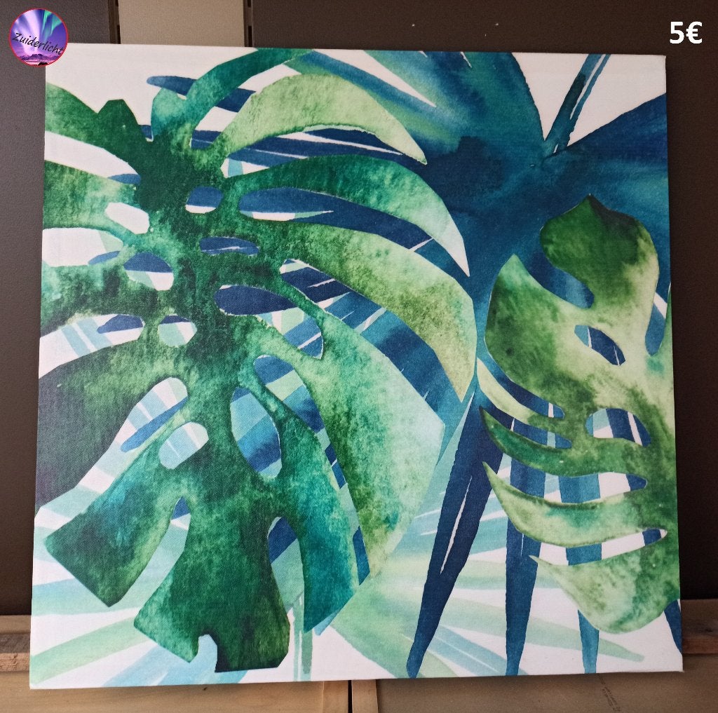 Schilderij - Groene bladeren, Antiek en Kunst, Kunst | Schilderijen | Modern, Ophalen