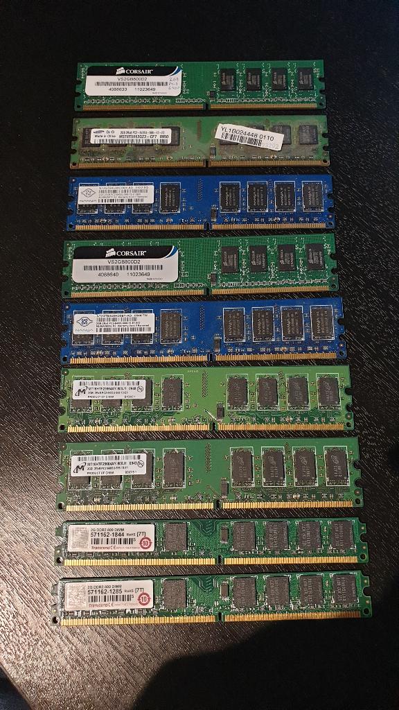 2GB - PC2-6400 - DDR2-800 - verschillende merken, Computers en Software, RAM geheugen, Gebruikt, Ophalen of Verzenden, DDR2, Desktop