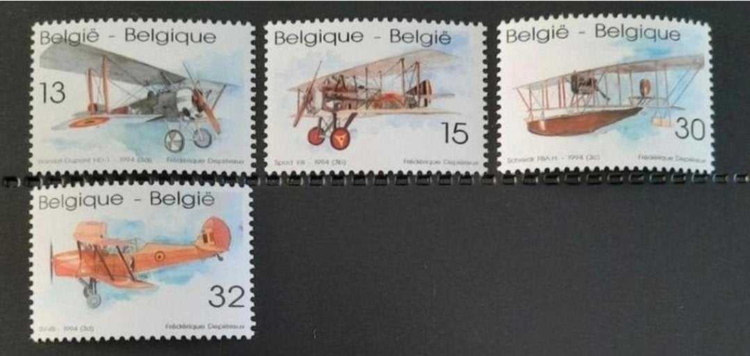 Belgique : COB 2543/46 ** Avions anciens 1994., Sans timbre, Neuf, Enlèvement ou Envoi, Non oblitéré