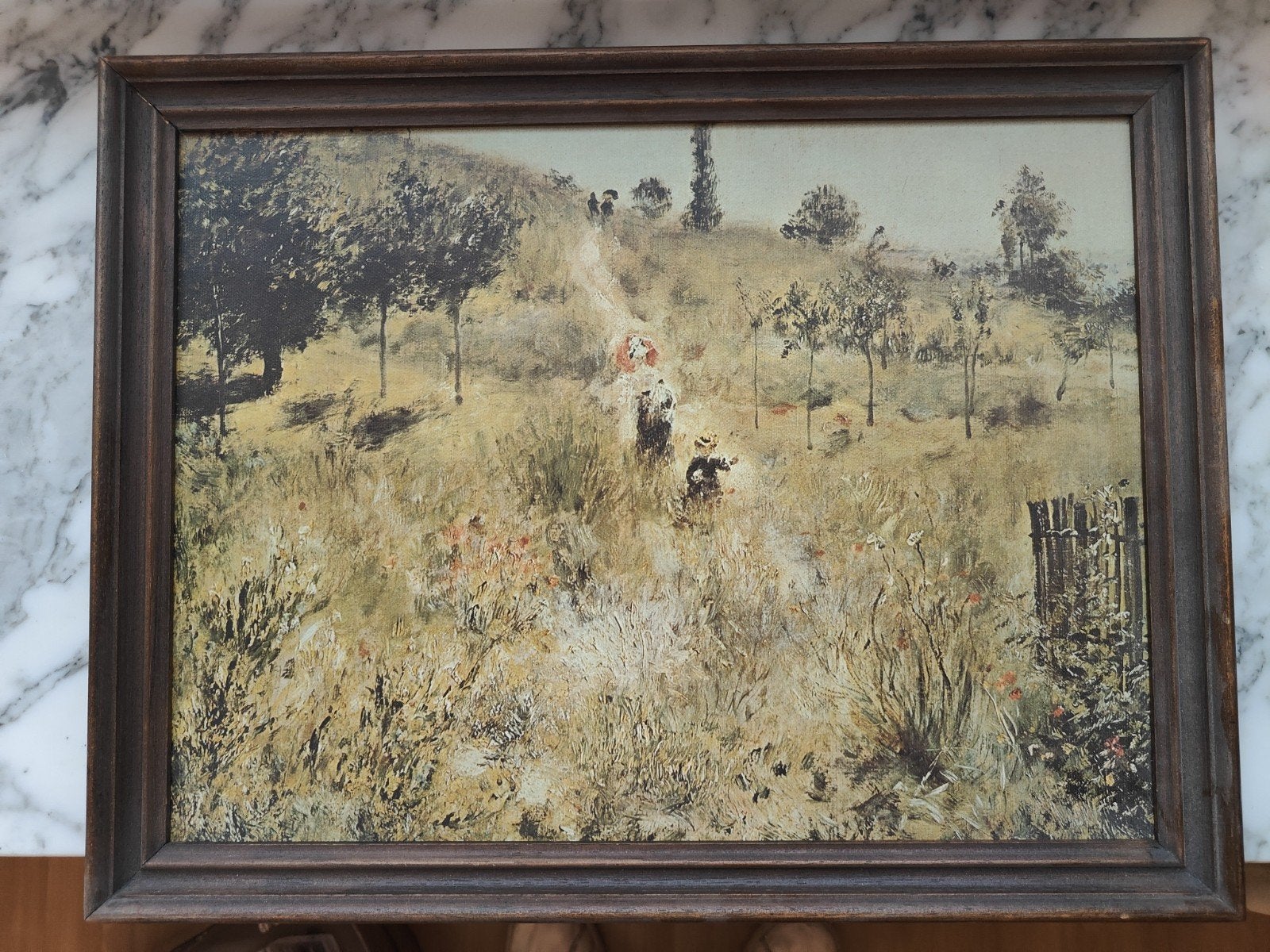 Peinture de paysage avec 3 personnages, Antiquités & Art, Art | Peinture | Classique, Enlèvement ou Envoi, Paysage