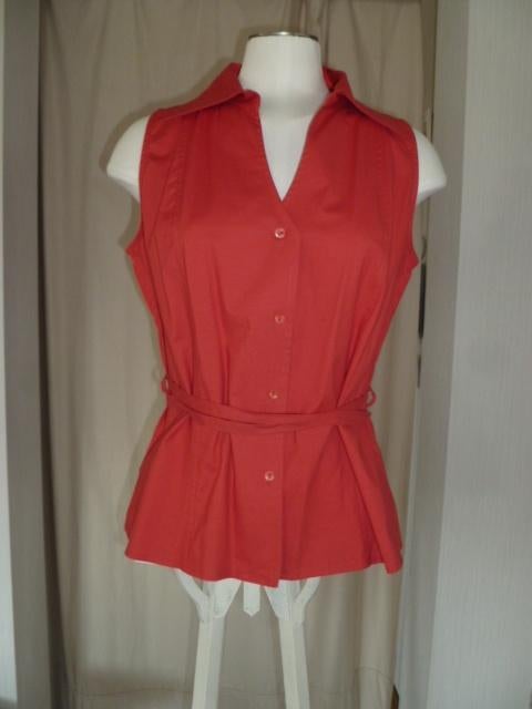 Rode mouwloze dames blouse van Spirituel, maat 44, Kleding | Dames, Spirituel, Ophalen of Verzenden, Zo goed als nieuw, Maat 42/44 (L)
