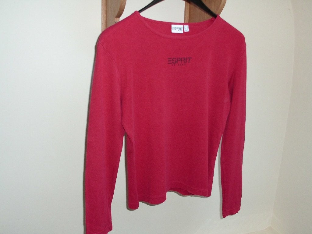 Esprit rood T-shirt maat L met lange mouwen, Kleding | Dames, T-shirts, Maat 42/44 (L), Ophalen of Verzenden, Zo goed als nieuw