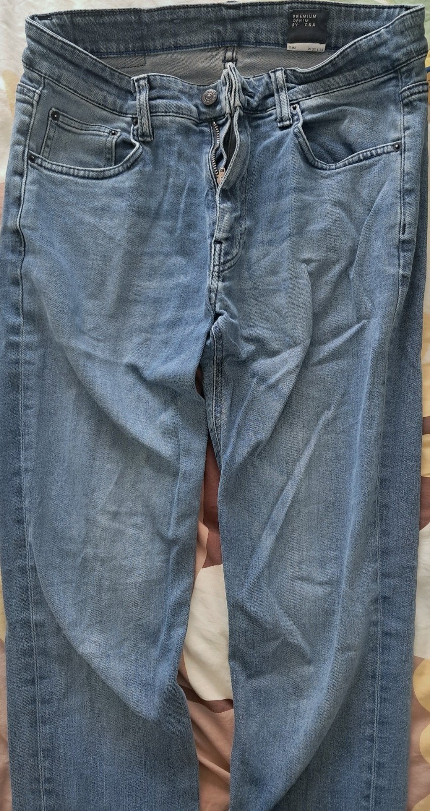 Premium denim blauwe jeans, Kleding | Heren, Spijkerbroeken en Jeans, Ophalen of Verzenden, Gedragen, Blauw, W32 (confectie 46) of kleiner