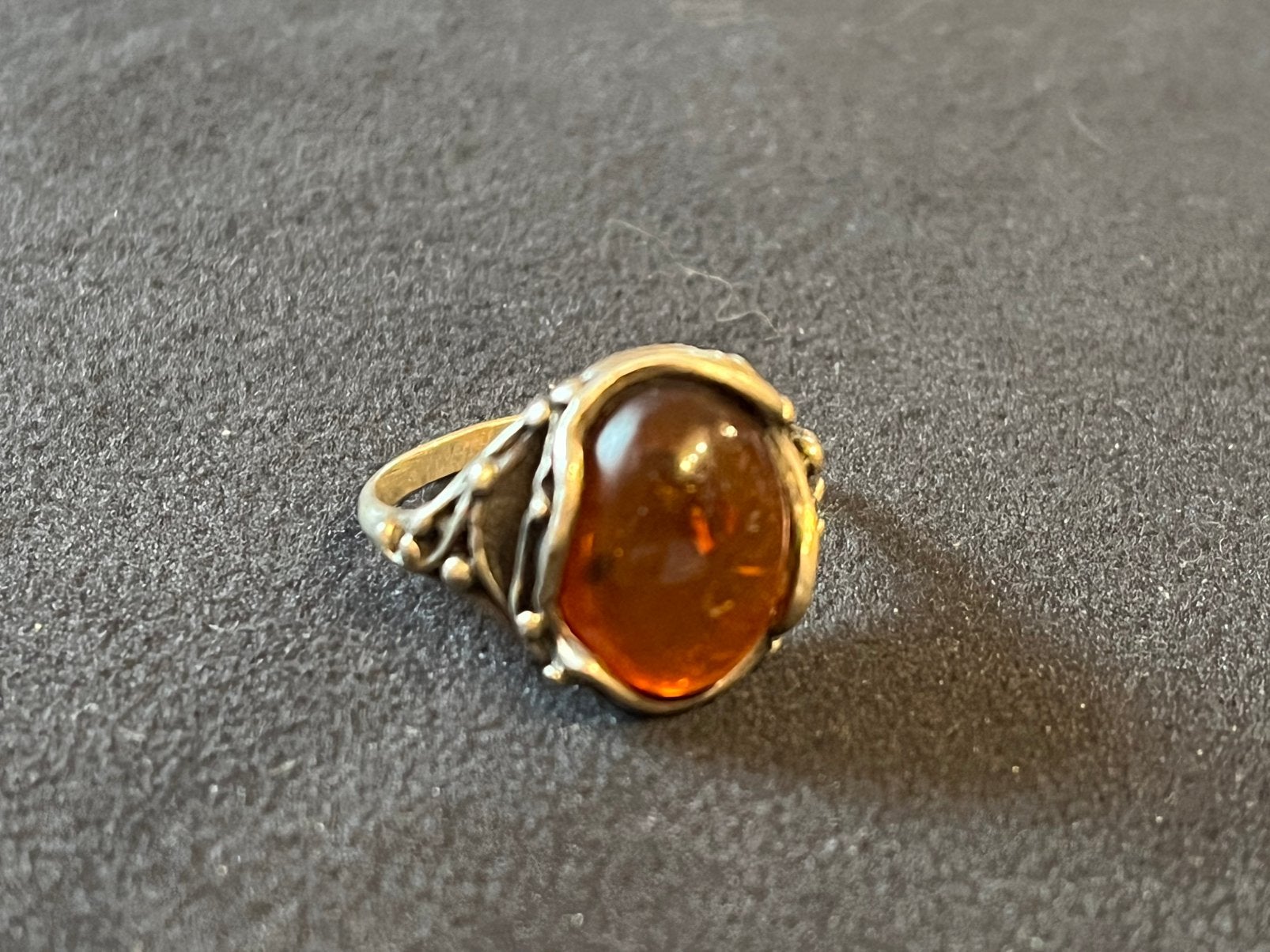 Magnifique bague en argent 925 et Ambre, Bijoux, Sacs & Beauté, Enlèvement ou Envoi, Comme neuf, Argent, Argent
