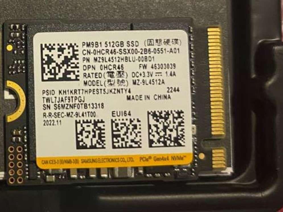 512Gb SSD Samsung PM9B1 PM9C1a NVMe M.2 Type 2230 Gen 4x4, Enlèvement ou Envoi, SSD, Interne, Comme neuf