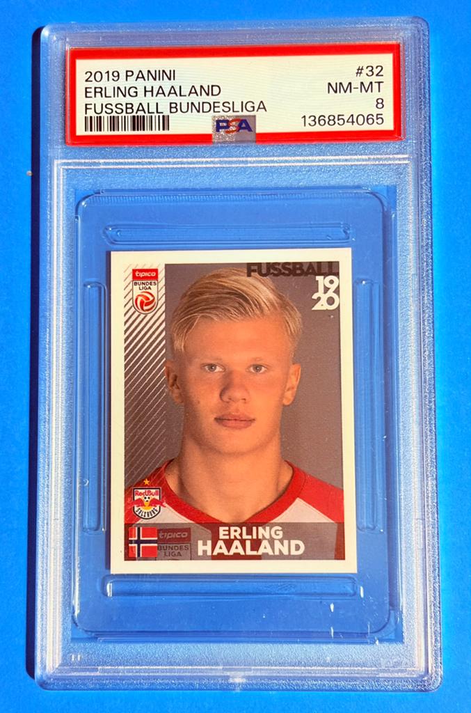 2019Panini Fussball Bundesliga#32 Erling Haaland rookie PSA8, Verzenden, Nieuw, Sticker