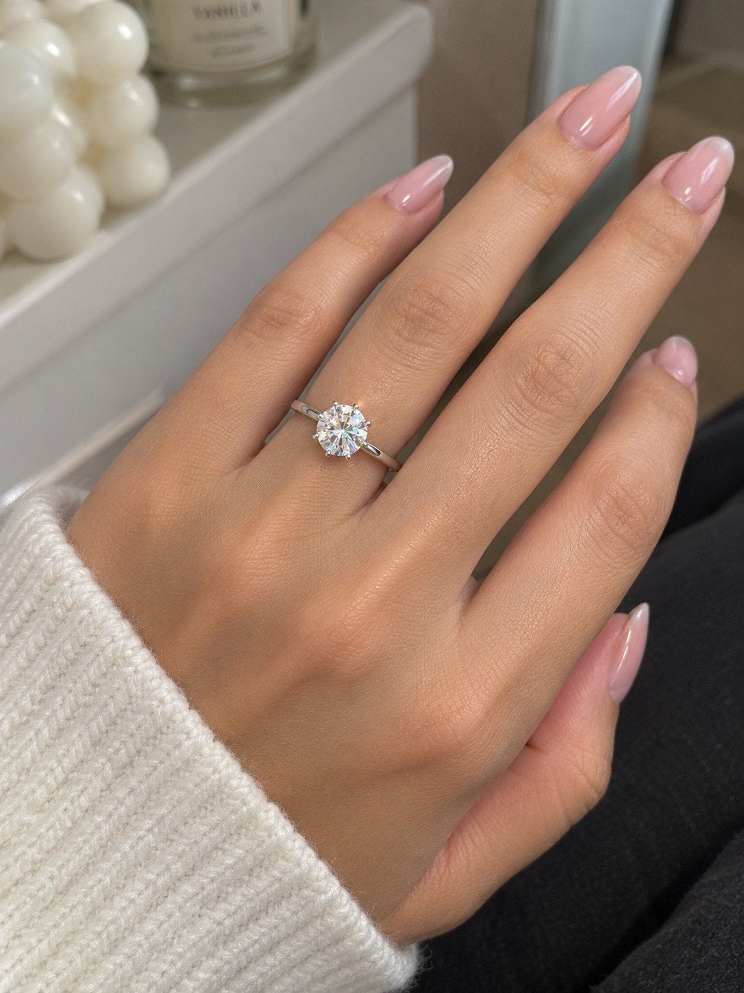 2Ct round zircon S925 plated Engagement Ring, Bijoux, Sacs & Beauté, Enlèvement ou Envoi, Neuf